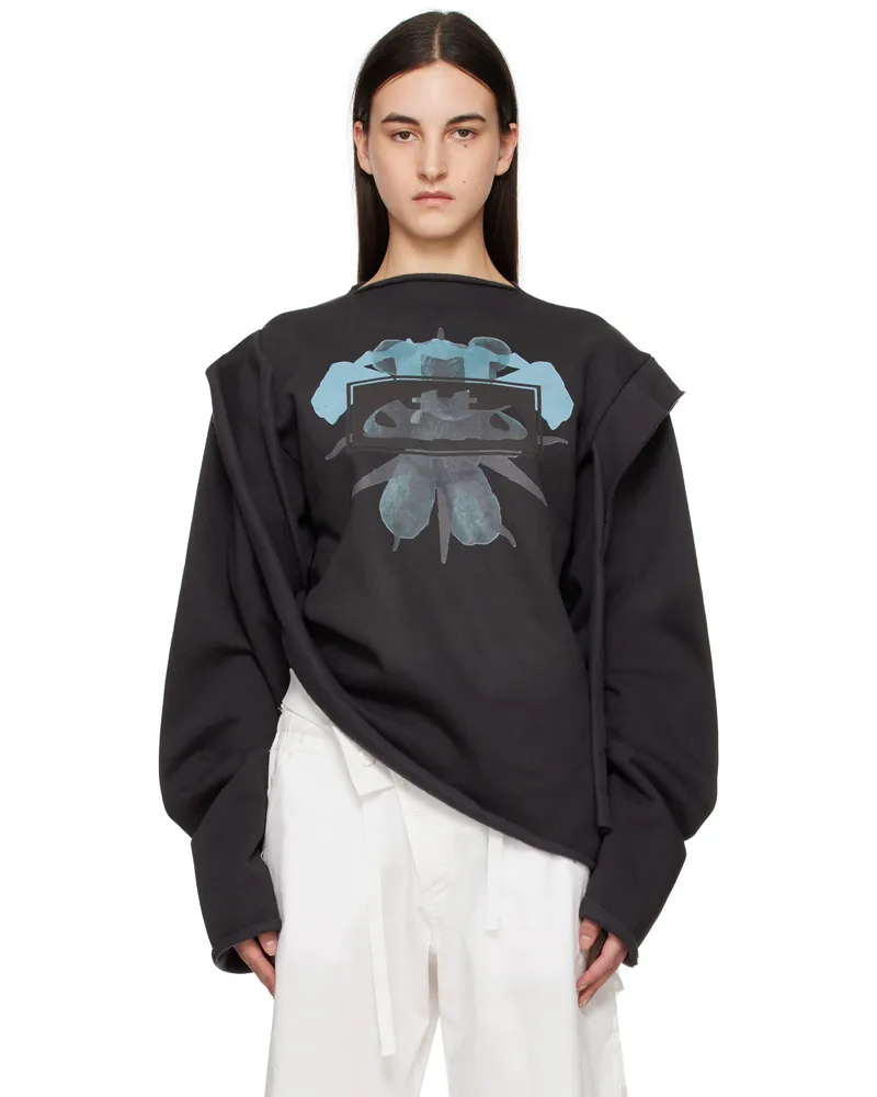 OTTOLINGER Black Drape Crewneck Sweatshirt Black