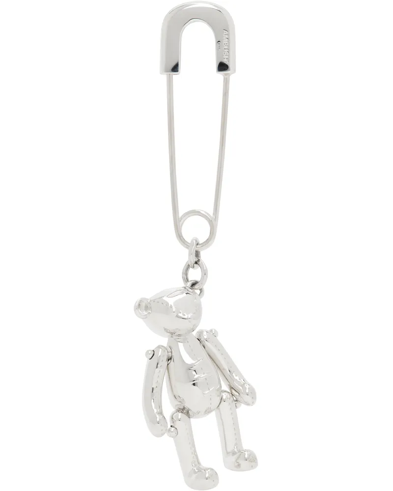 AMBUSH Silver Teddy Bear Charm Single Earring 05