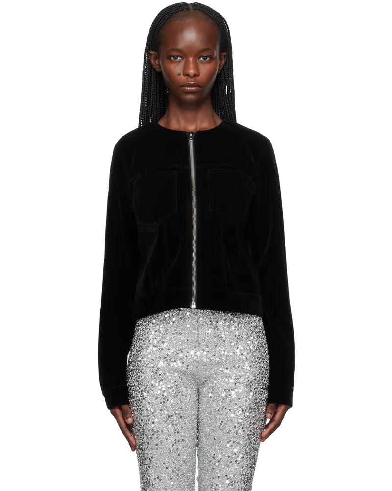 WE 11 DONE Black Collarless Jacket Black