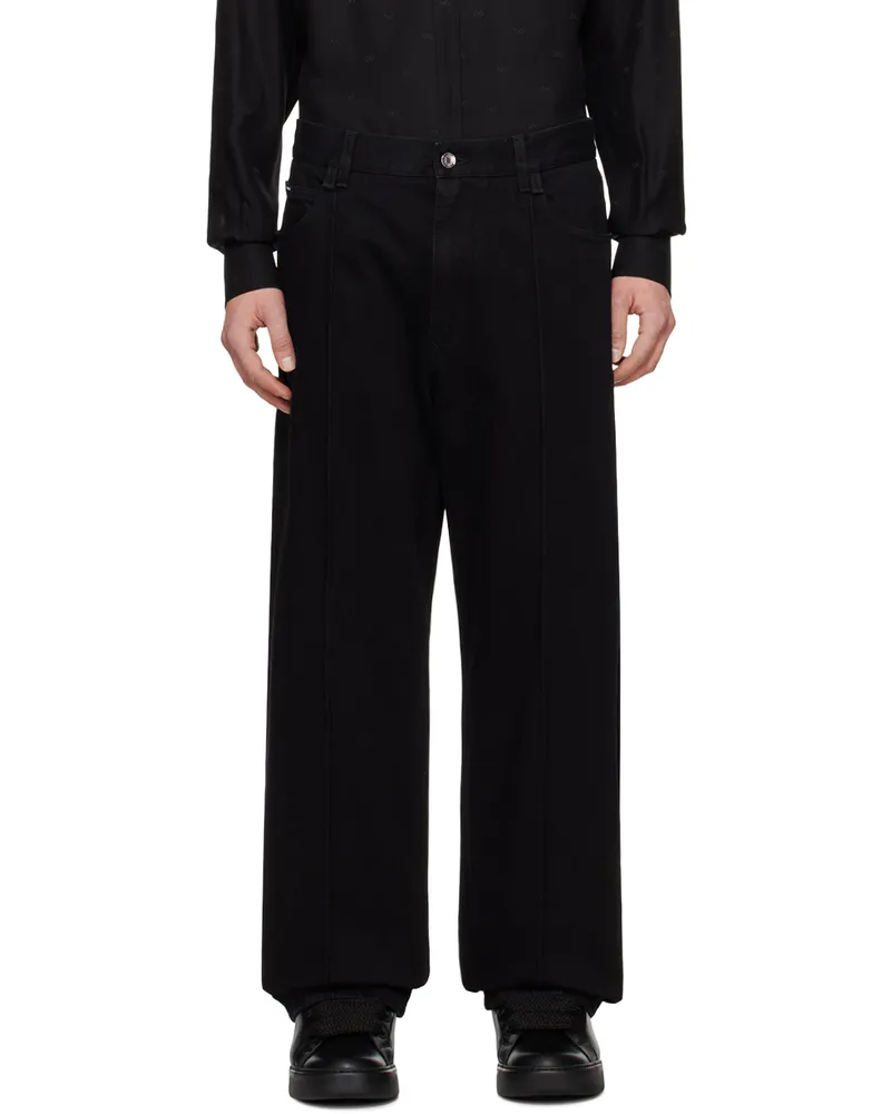 Dolce & Gabbana Black Pinched Seam Jeans Black