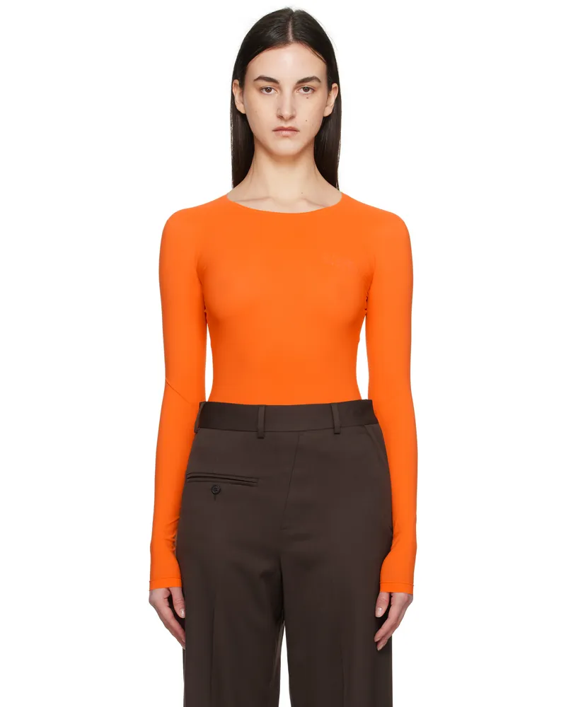 Maison Margiela Orange Lycra Jersey Bodysuit 182