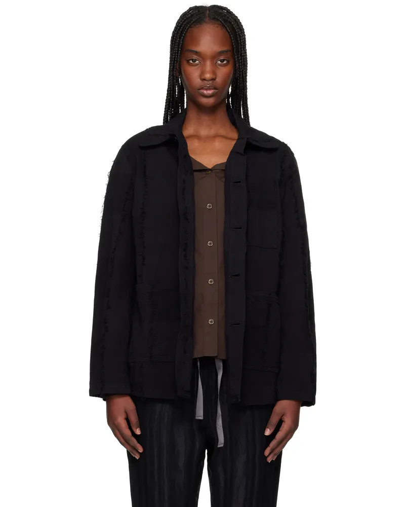 NEEDLES Black Coverall Ripstop Cut Jacquard Jacket C-black