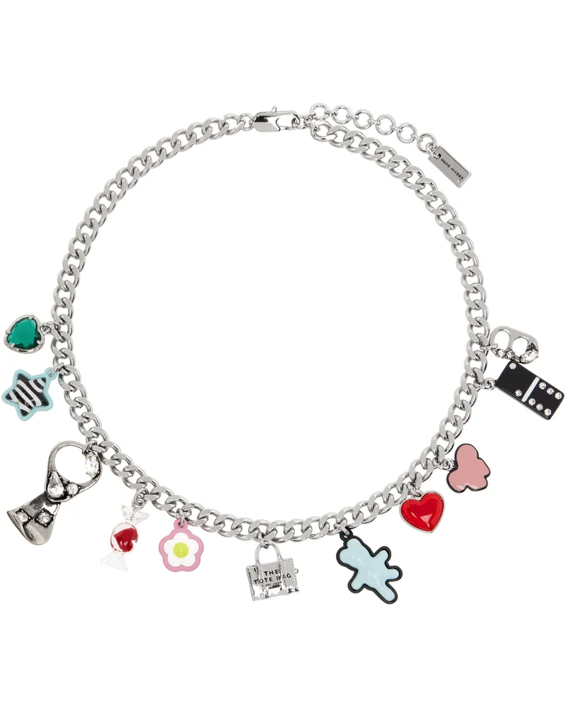 Marc Jacobs Silver 'The Sticker Charm' Necklace 098