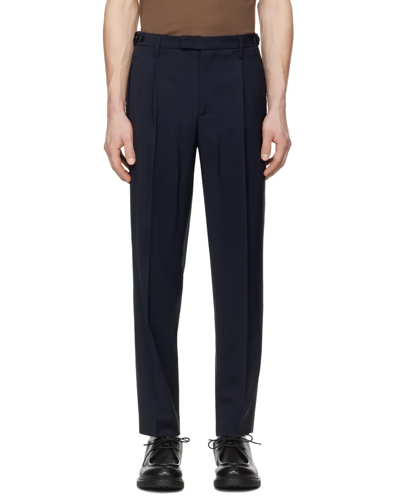 BARENA Navy Masco Tropical Trousers Navy