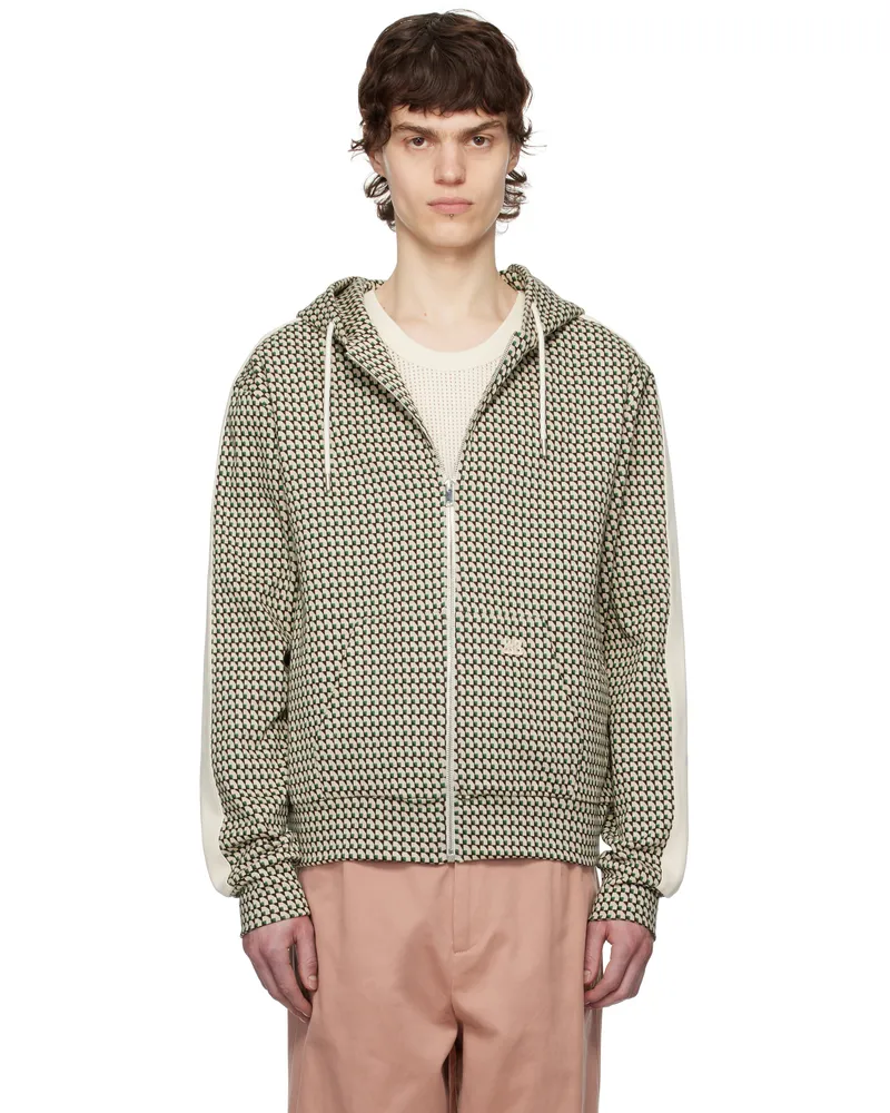 Wales Bonner Beige & Green Power Hoodie Beige