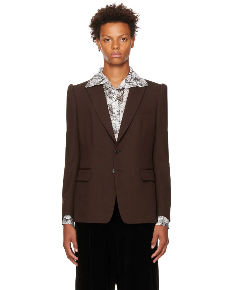 Dries van Noten Burgundy Baldeni Blazer 357