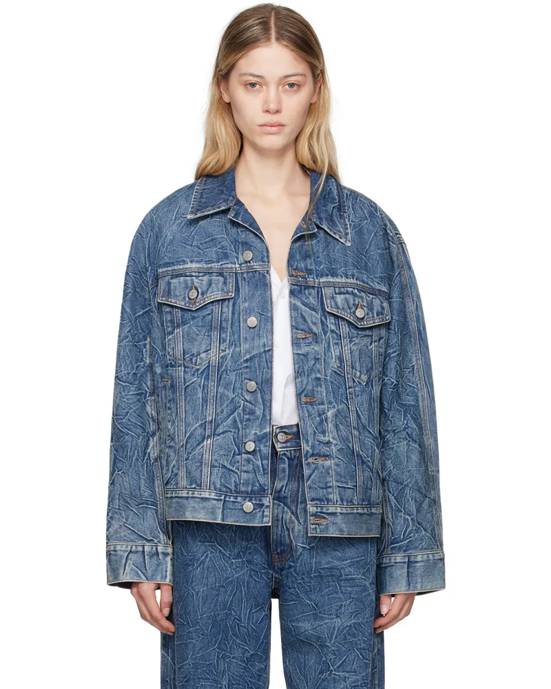 Maison Margiela Blue Crinkled Denim Jacket 993