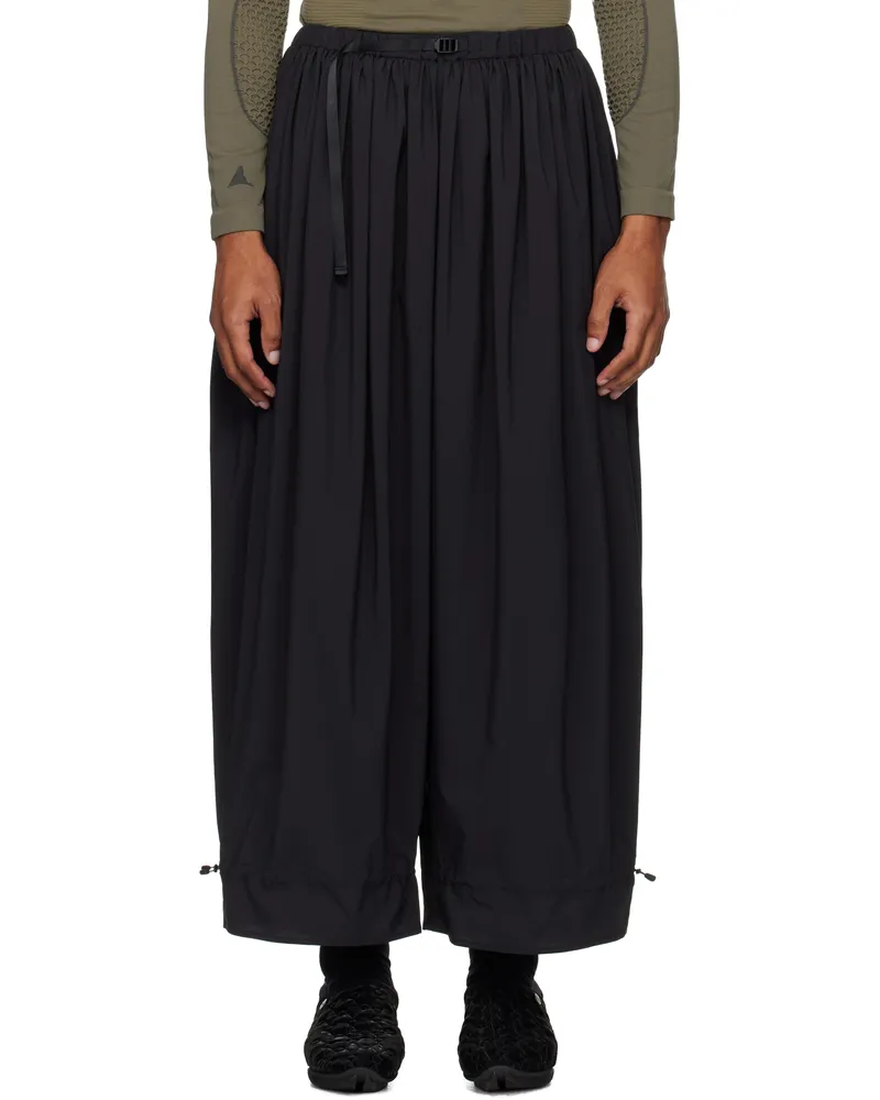 Snow Peak Black Shadow Ripstop Gather Trousers Black