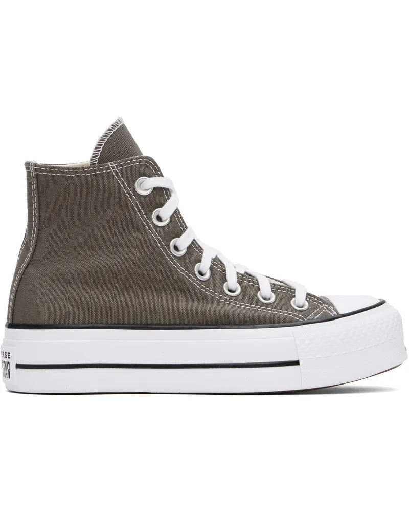 Converse Gray Chuck Taylor All Star Lift Platform High Top Sneakers Charcoal