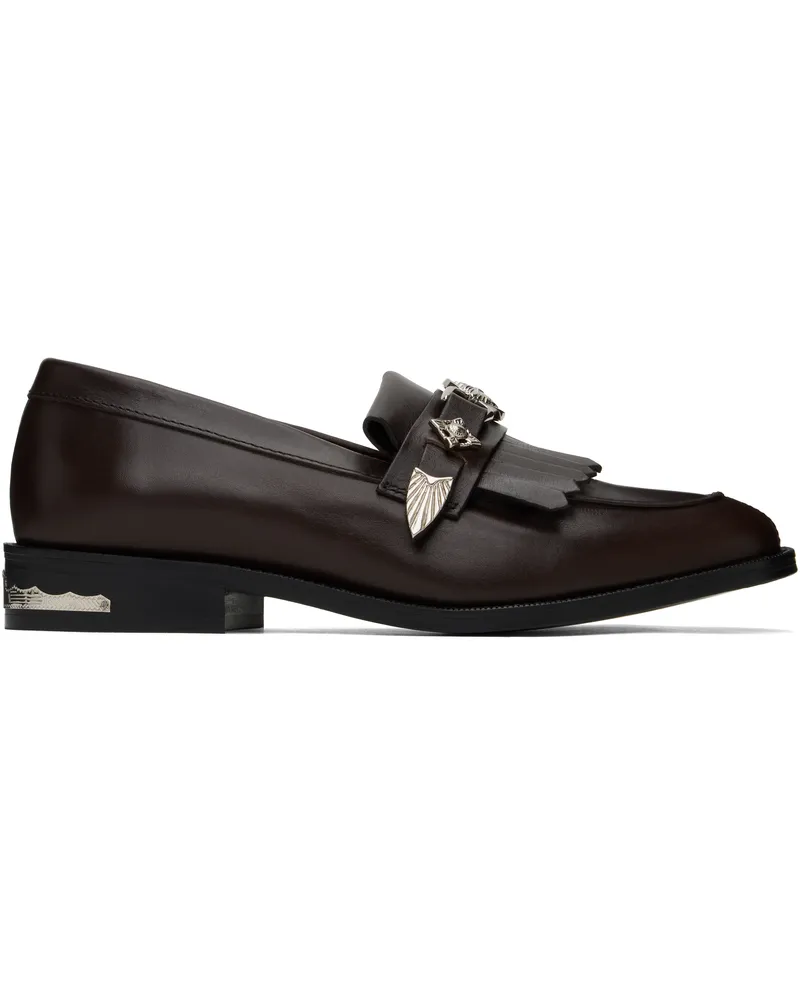 Toga Brown Leather Loafers Brown