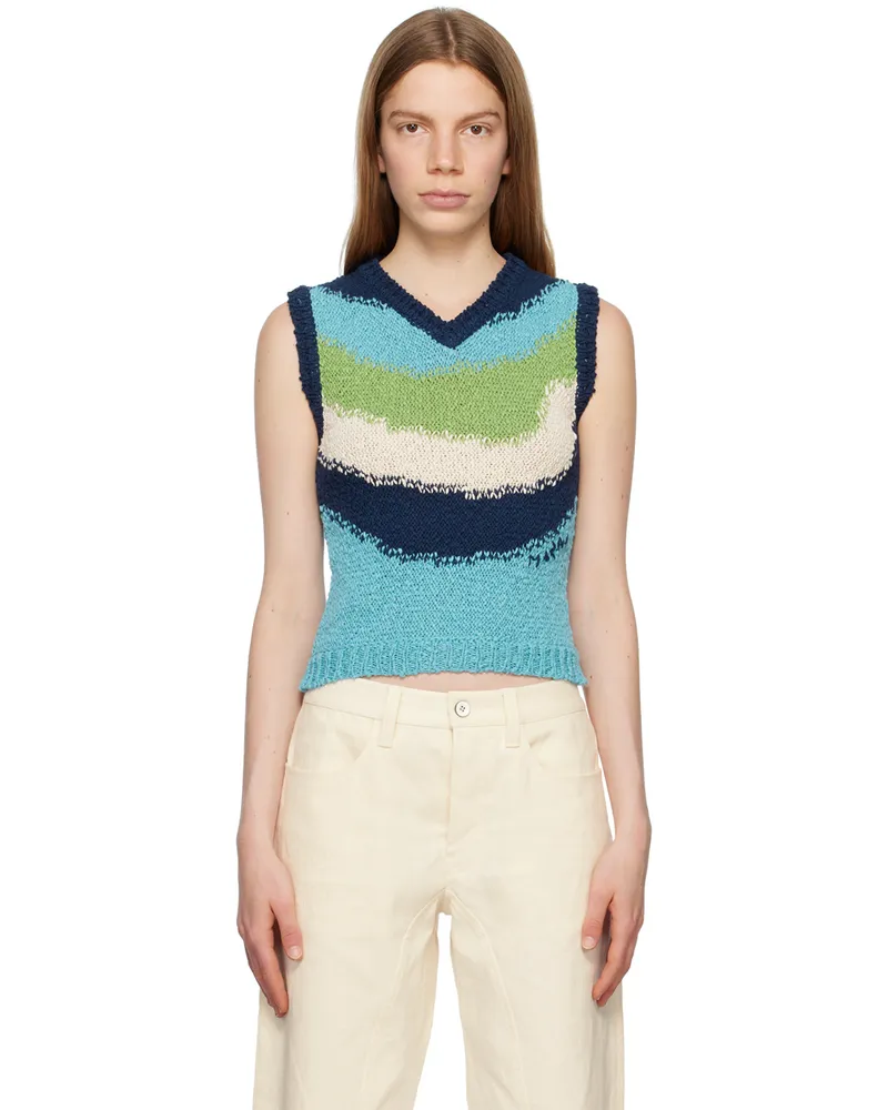 Marni Blue Embroidered Vest Web39