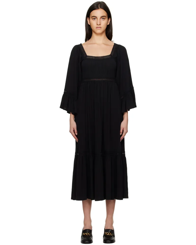 See by Chloé Black Tiered Maxi Dress 001