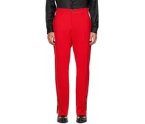 Red Straight Leg Trousers