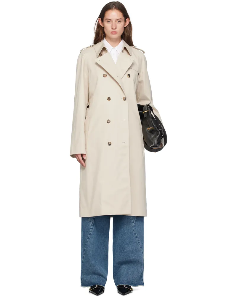 Givenchy Beige Voyou Trench Coat 297-eggshell