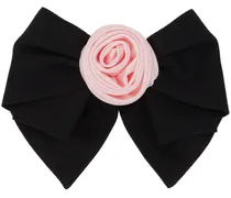 Black & Pink Corsage Bow Hair Clip