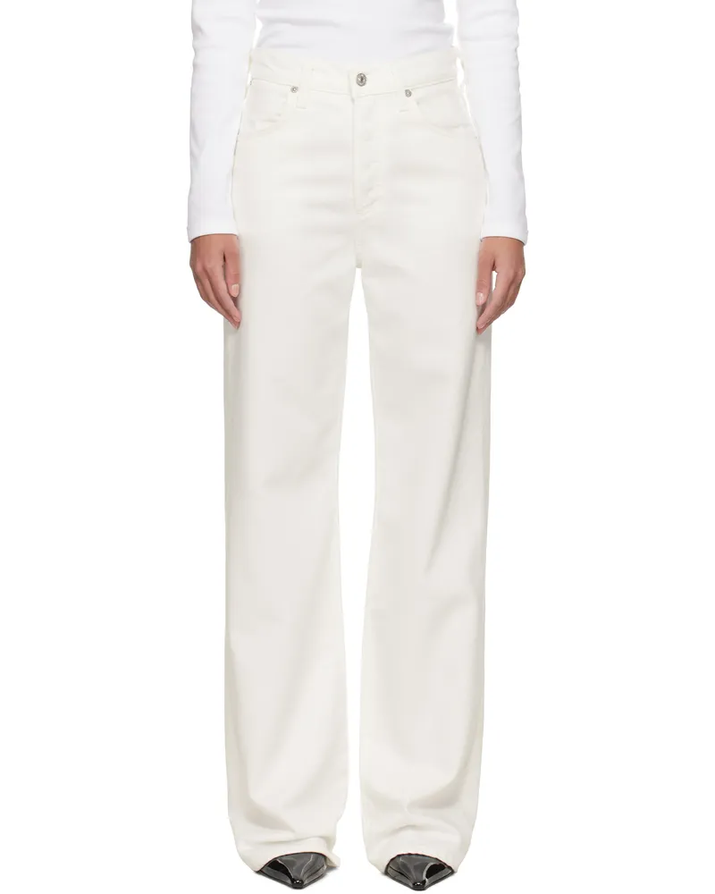 Citizens of humanity Off-White Annina High Rise Wide Leg 33 Jeans Soft