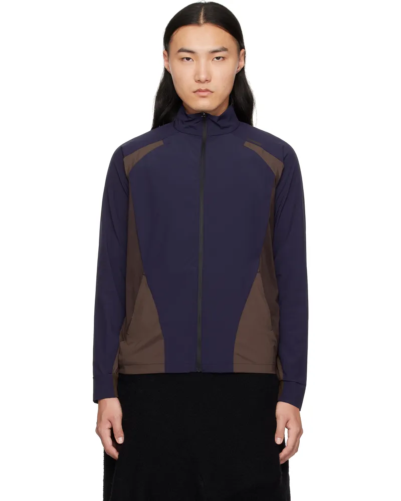 Hyein Seo Navy & Brown Zip-Up Track Jacket Navy