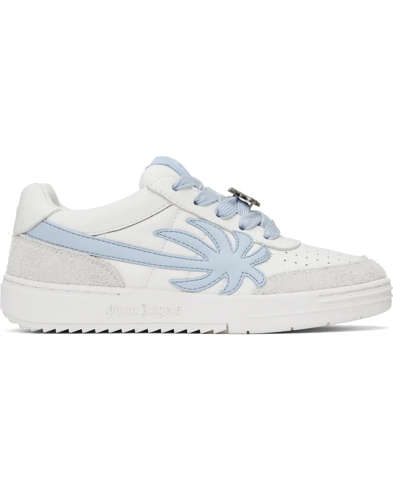 Palm Angels White & Blue Palm Beach University Sneakers White