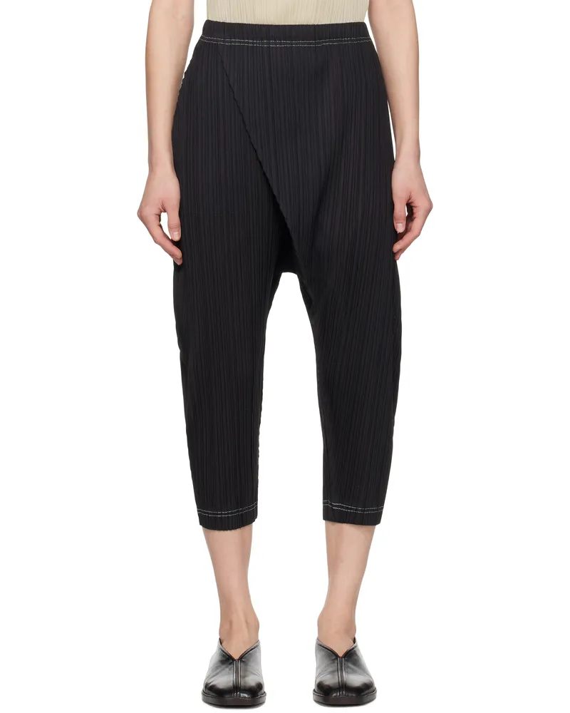 Issey Miyake Black Ramie Pleats Trousers 15