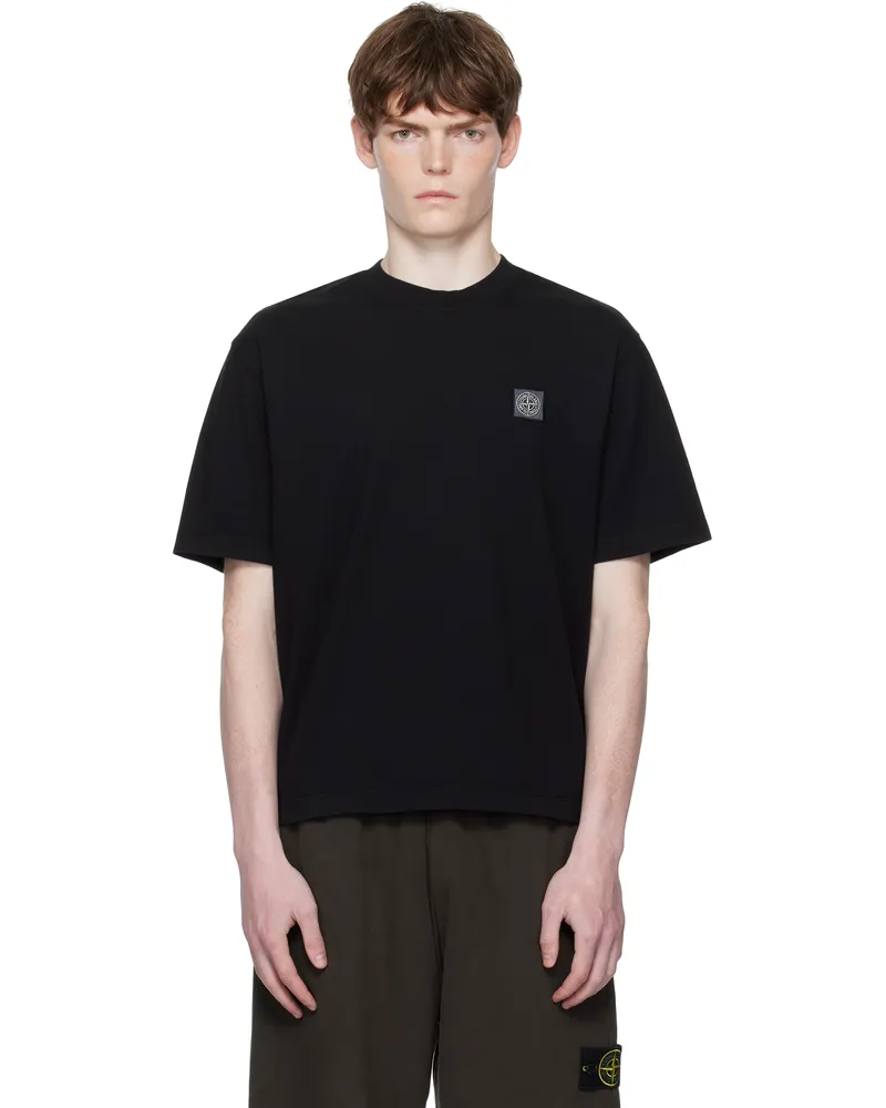 Stone Island Black 2100025 Combed Organic Cotton Jersey T-shirt V0029