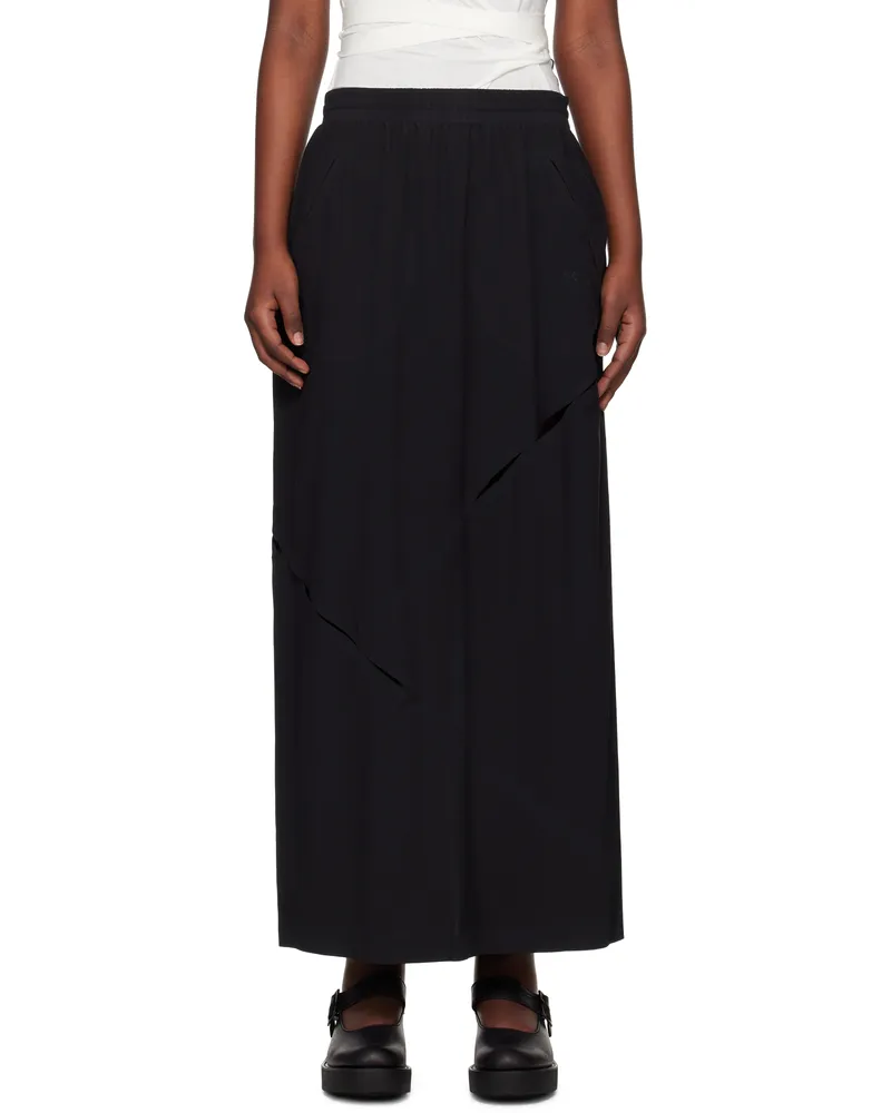 Y-3 Black Slit Maxi Skirt Black