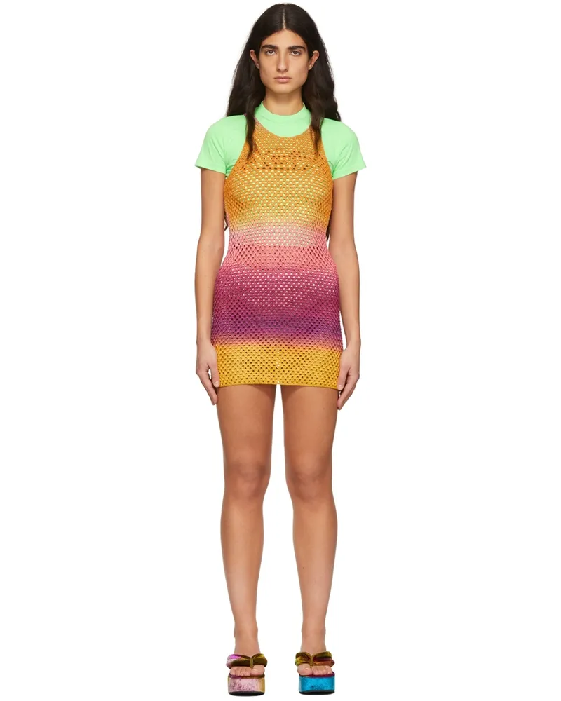 ARG Orange Cotton Mini Dress Multi