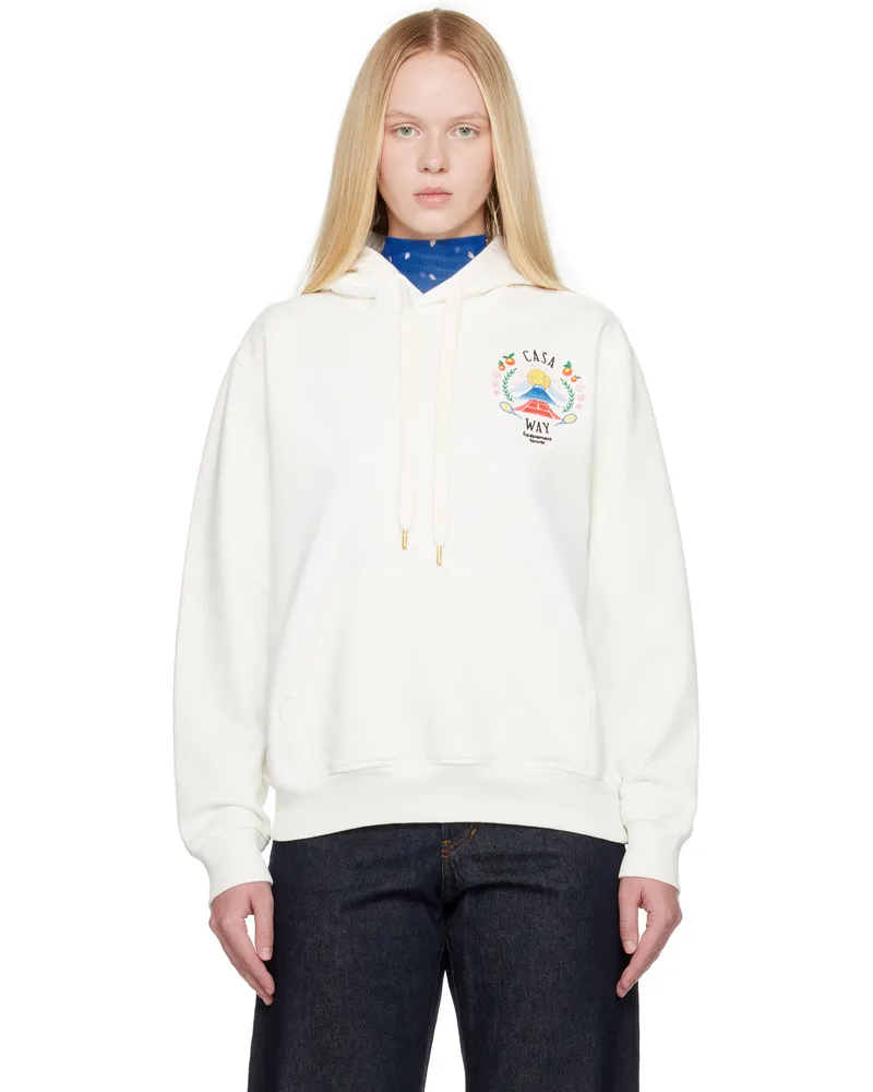 Casablanca Paris White 'Casa Way' Mountain Hoodie Casa