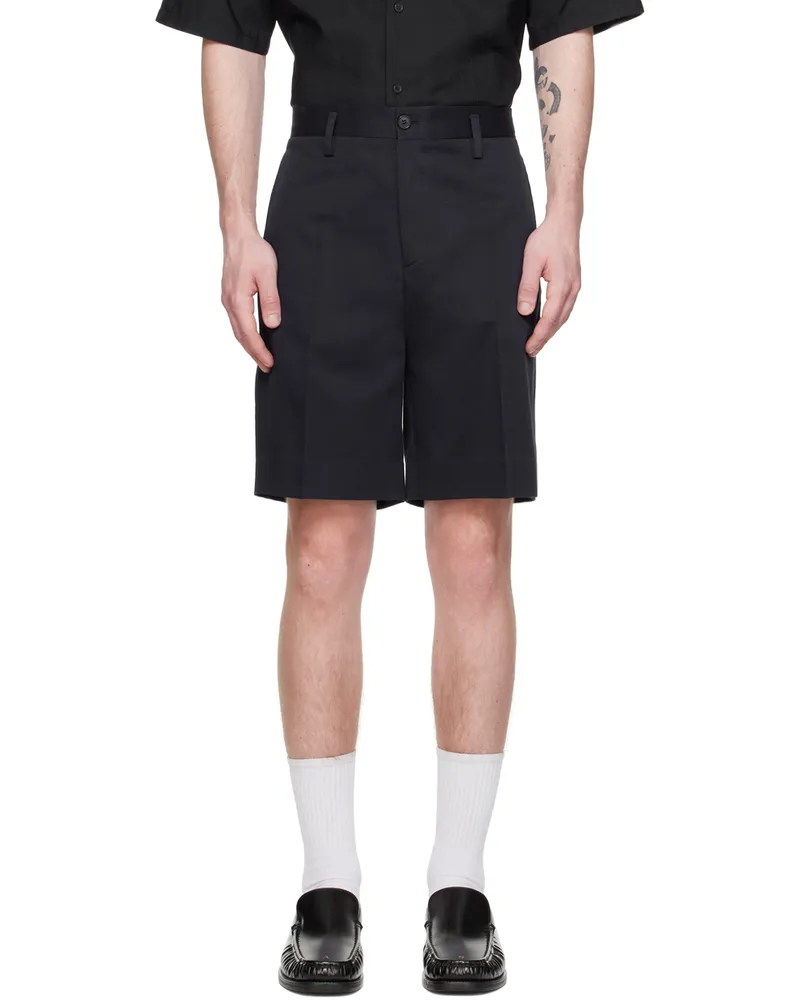 Filippa K Navy Creased Shorts Navy
