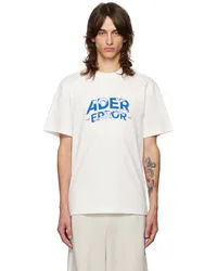 Adererror White Flocked Logo T-shirt White