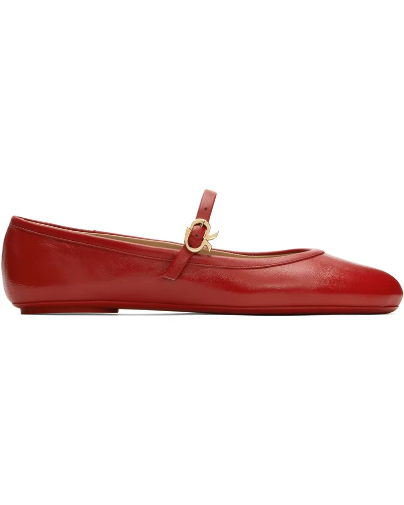 Gianvito Rossi Red Carla Ballerina Flats Tabasco