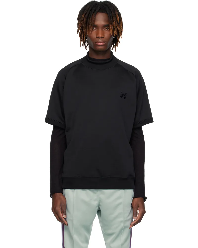 NEEDLES Black Mock Neck T-shirt C-black