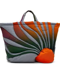 ERL Gray & Orange Sunset Puffer Tote Black