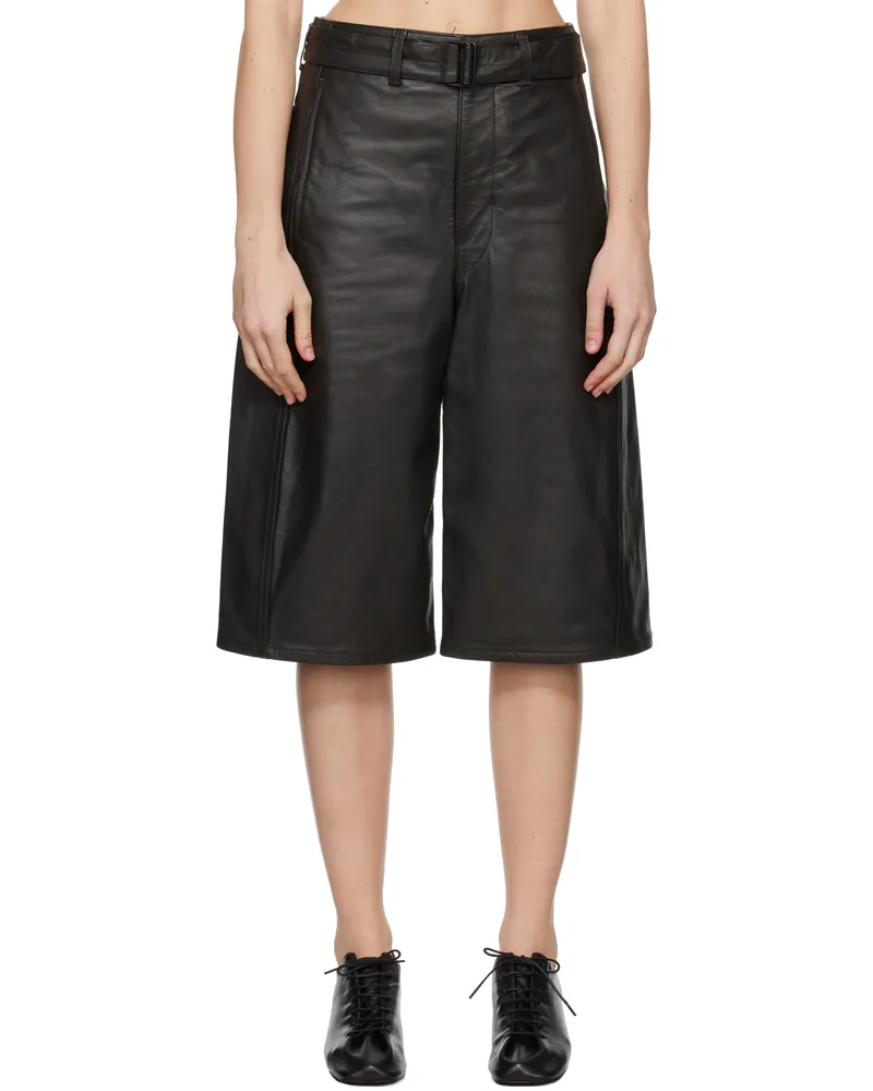 Christophe Lemaire Brown Bermuda Leather Shorts Br507