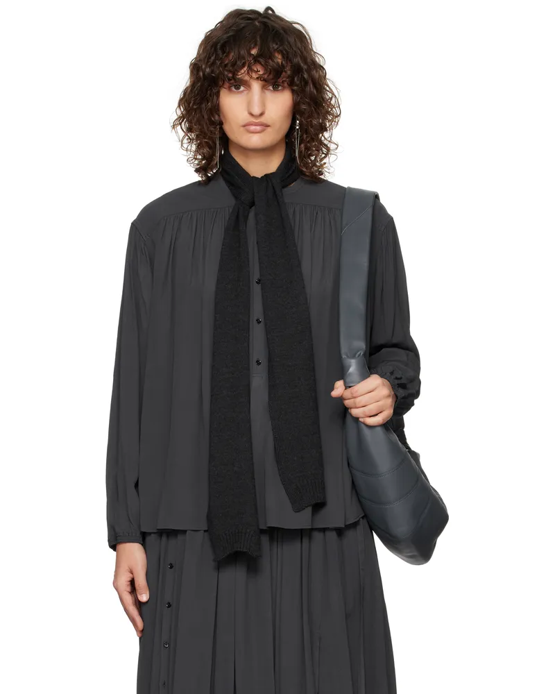 Christophe Lemaire Gray Gathered Blouse Bk996