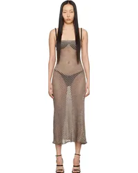 Isa Boulder SSENSE Exclusive Beige Moire Maxi Dress Burlap