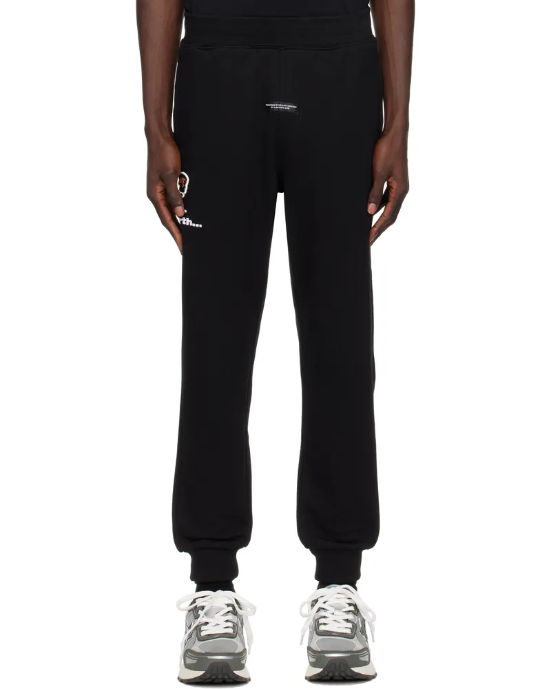 AAPE by A Bathing Ape Black AAPE Main Sweatpants Bkx