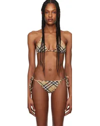 Burberry Beige Check Bikini Top Sand