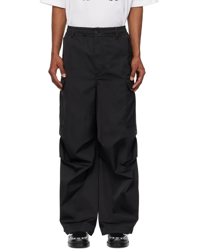 Marni Black Water-Repellent Taffeta Cargo Pants 00n99