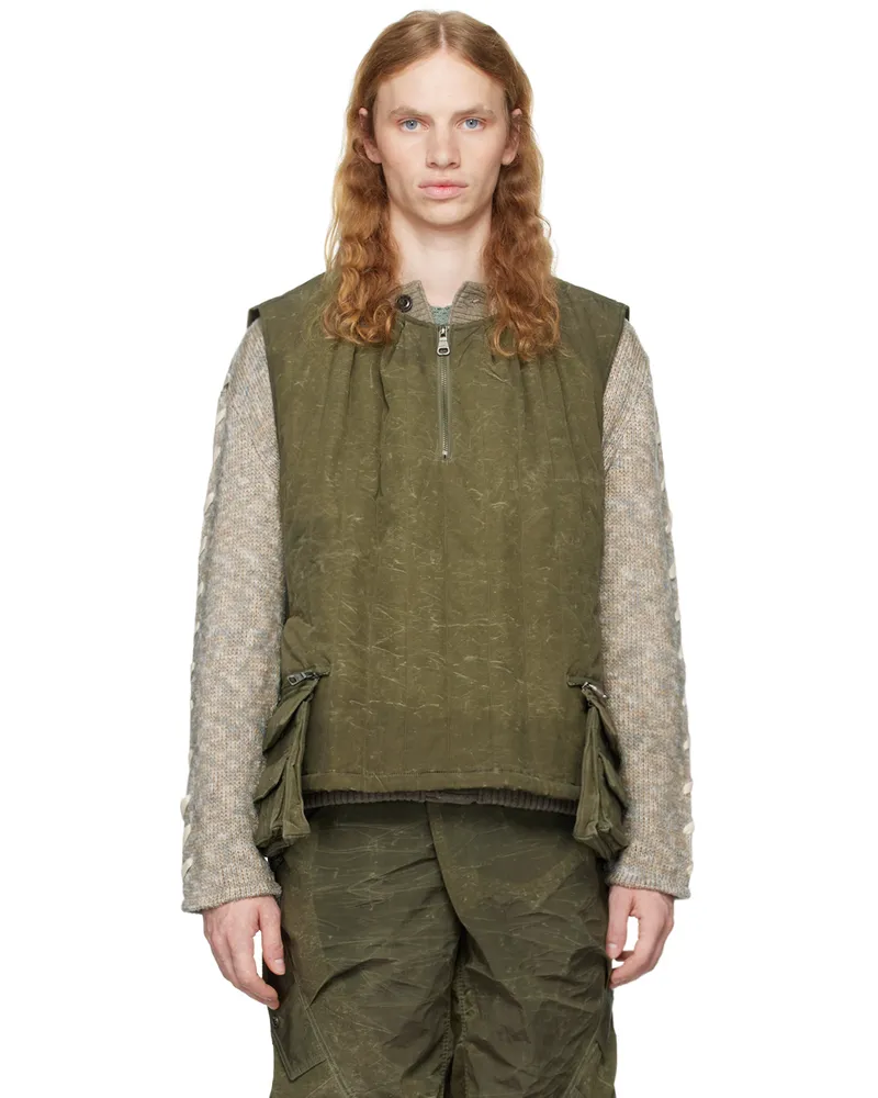 Andersson Bell Khaki Padded Turtle Vest Khaki