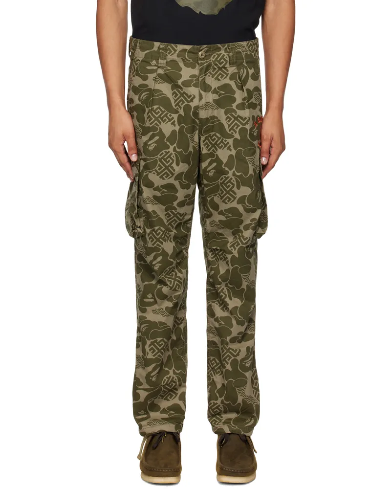 BAPE Khaki Asia Camo Cargo Pants Olive