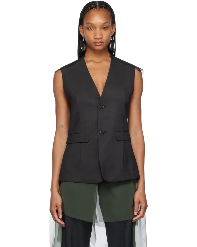 Undercover Gray Overlay Vest Charcoal