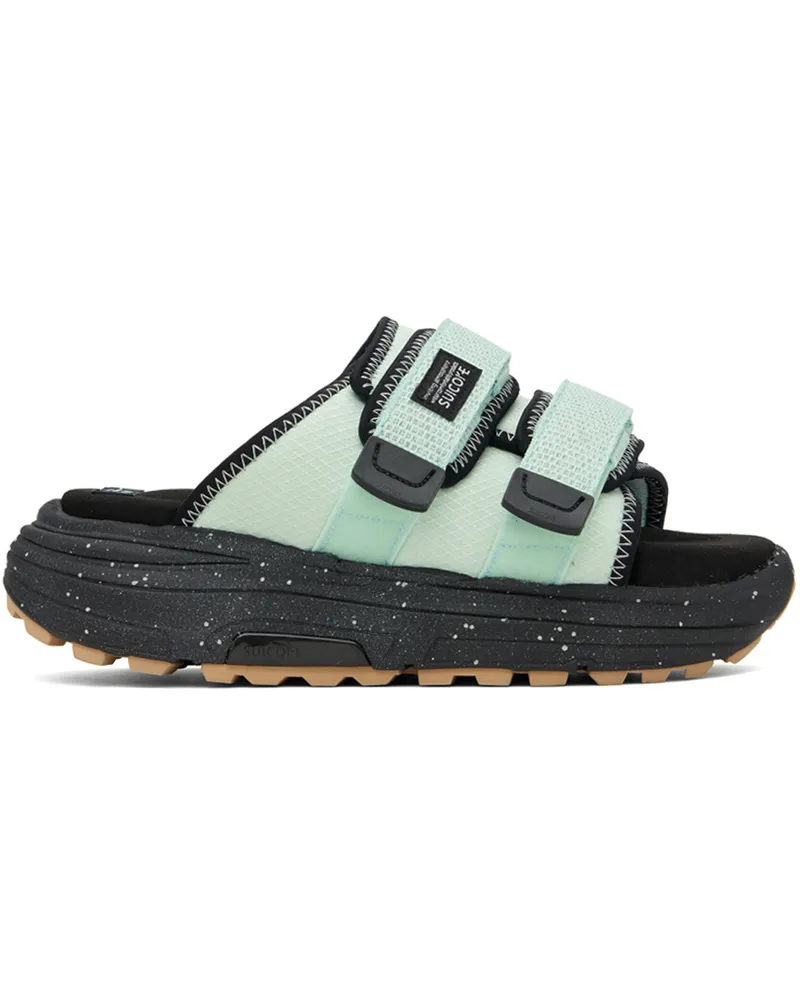 SUICOKE Green & Black MOTO-RUN2 Sandals Seafoam