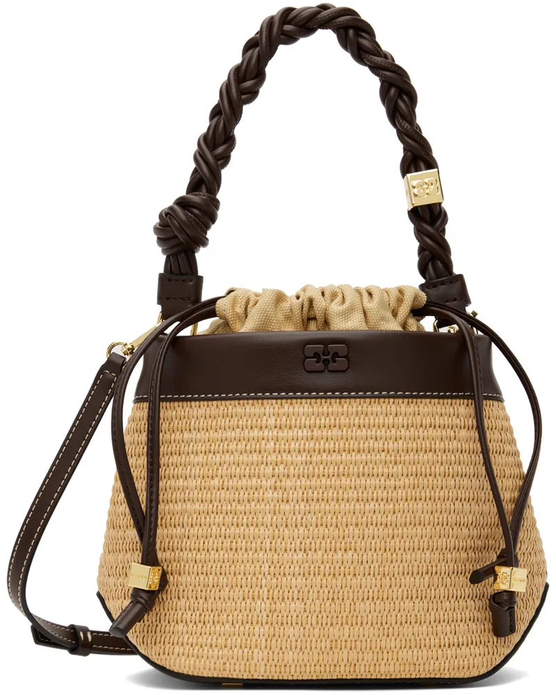 Ganni Beige Bou Bucket Bag Nature