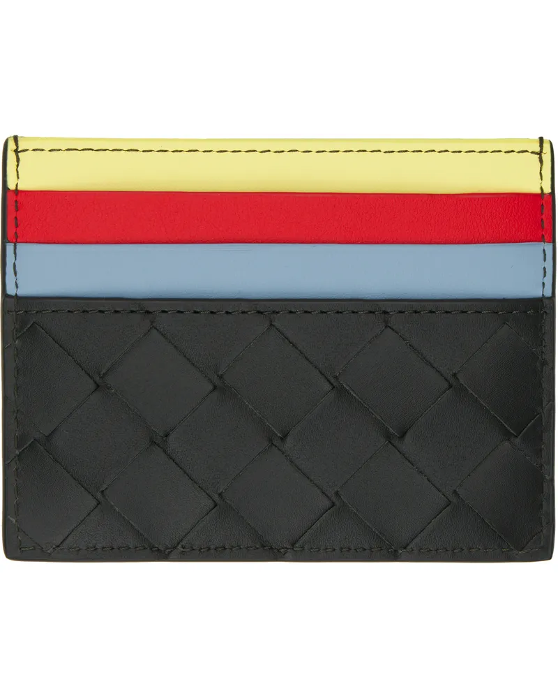 Bottega Veneta Khaki & Multicolor Intrecciato Credit Card Holder 3483