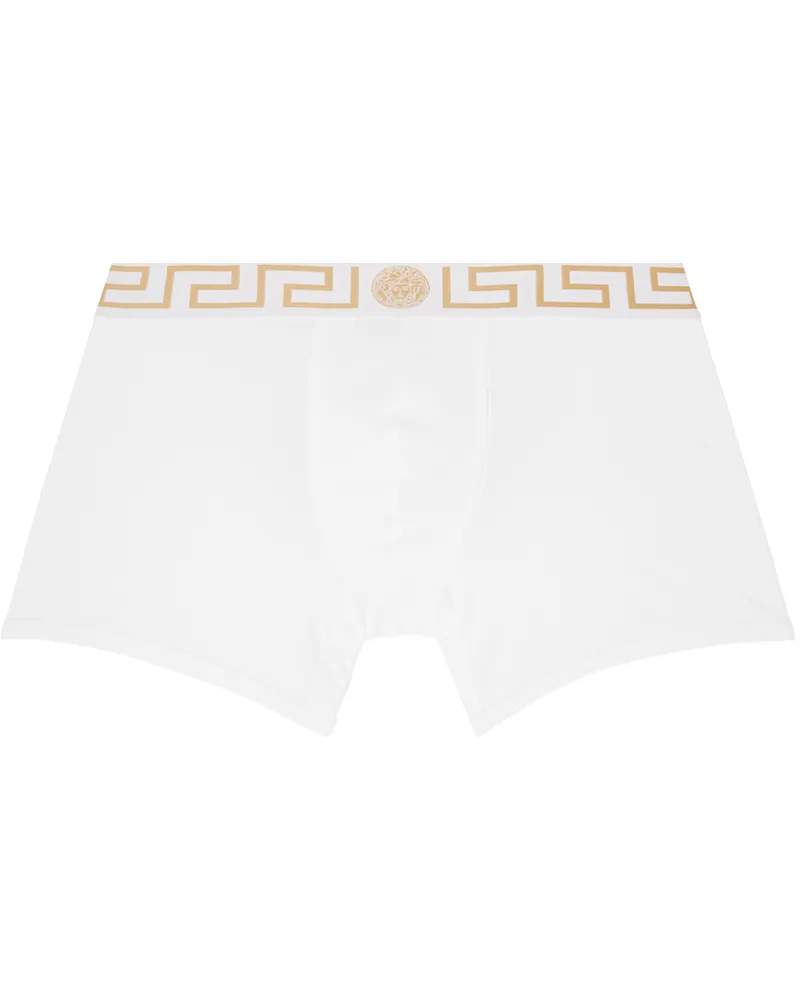 Versace White Greca Border Long Boxers A81h-white-