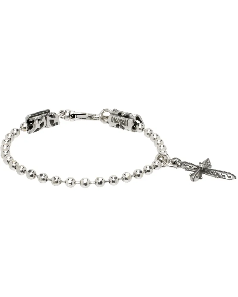 Emanuele Bicocchi Ssense Exclusive Silver Cross Charm Bracelet