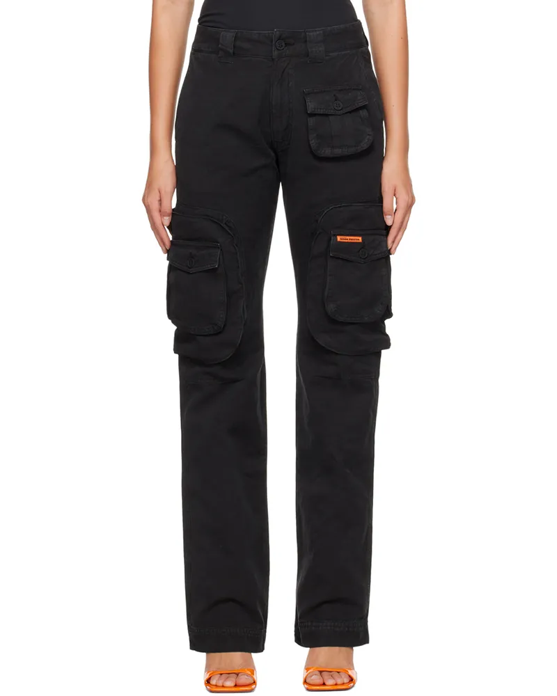 Heron Preston Black Flap Pocket Cargo Pants Black
