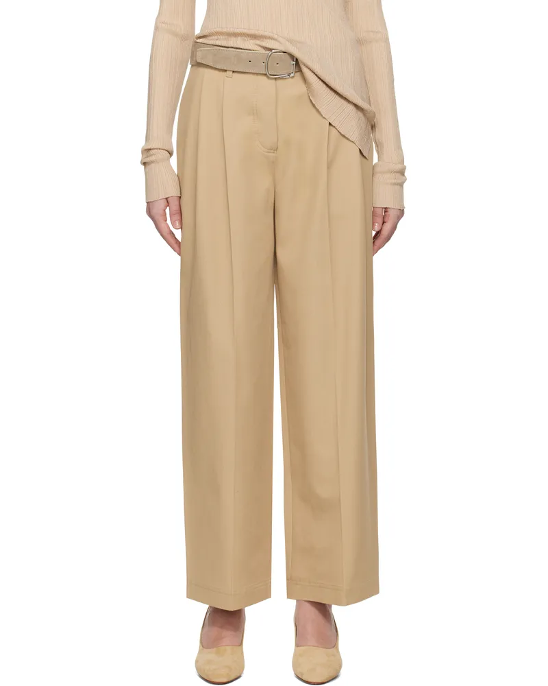 Totême Beige Relaxed Chino Trousers Desert