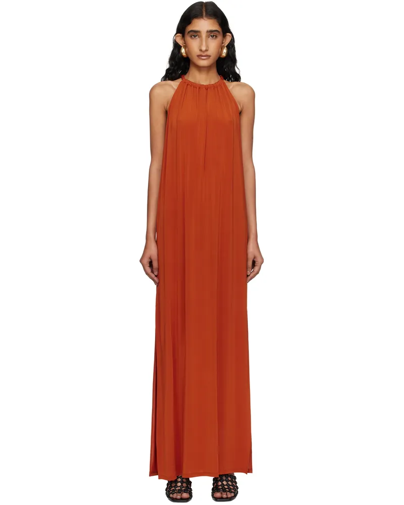 Max Mara Orange Diego Midi Dress 009