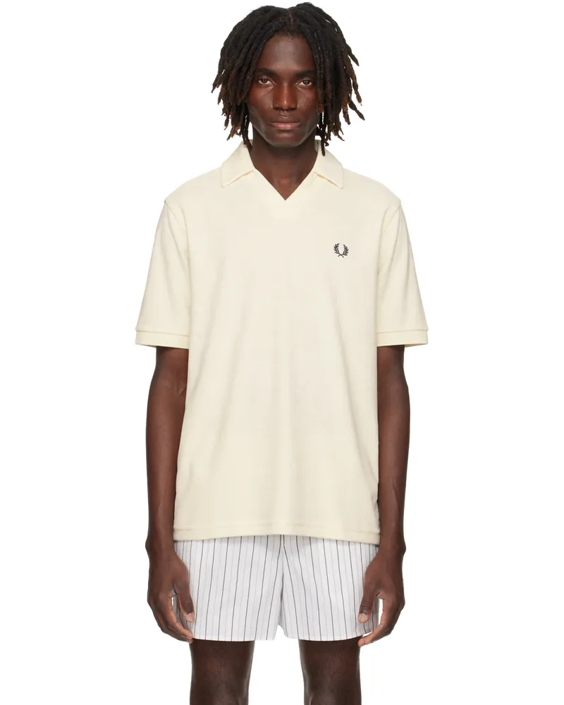 Fred Perry Off-White Open Collar Towelling Polo R96ecru